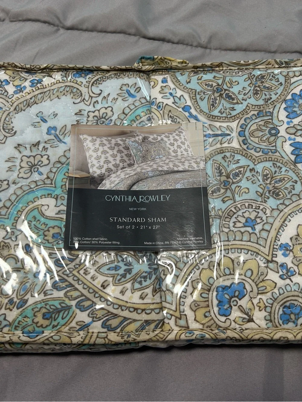 Cynthia Rowley Blue Paisley Pillow Shams Set of 2 NWT